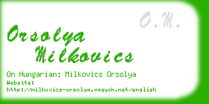 orsolya milkovics business card